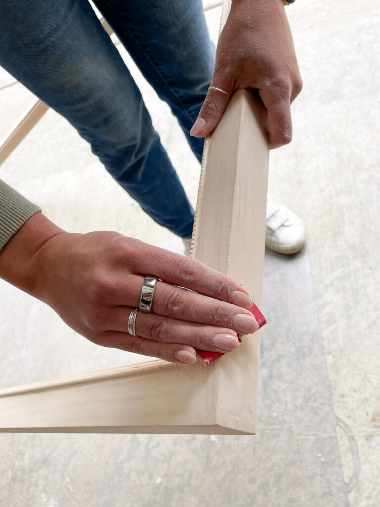 step 10 - sand down the entire wooden frame